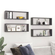 Detailed information about the product Wall Cube Shelves 4 Pcs Grey 80x15x26.5 Cm Engineered Wood.