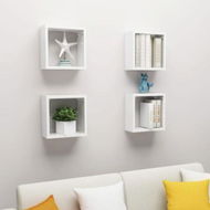 Detailed information about the product Wall Cube Shelves 4 Pcs High Gloss White 30x15x30 Cm