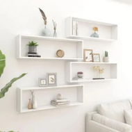 Detailed information about the product Wall Cube Shelves 4 pcs White 100x15x30 cm Engineered Wood