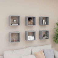 Detailed information about the product Wall Cube Shelves 6 Pcs Concrete Grey 26x15x26 Cm