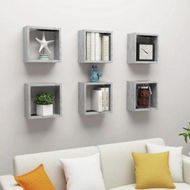 Detailed information about the product Wall Cube Shelves 6 Pcs Concrete Grey 30x15x30 Cm