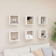 Detailed information about the product Wall Cube Shelves 6 Pcs White 26x15x26 Cm