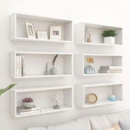 Detailed information about the product Wall Cube Shelves 6 pcs White 60x15x23 cm Engineered Wood