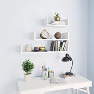 Detailed information about the product Wall Display Shelf 3 Pcs White Chipboard