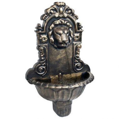 Wall Fountain Lion Head Design Bronze