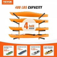 Detailed information about the product Wall Kayak Storage Rack 4-Capacity Wall Mounted Kayak Holders for Canoe Paddle Board Kayak Storage Hooks with Adjustable Padded Arms 181.6 KG Load Hanger