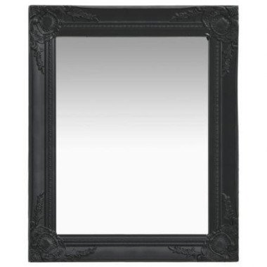 Wall Mirror Baroque Style 50x60 Cm Black