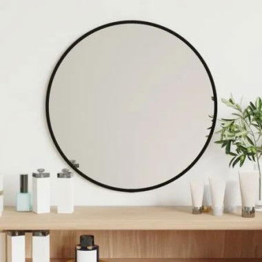 Wall Mirror Black Ã˜ 40 cm Round