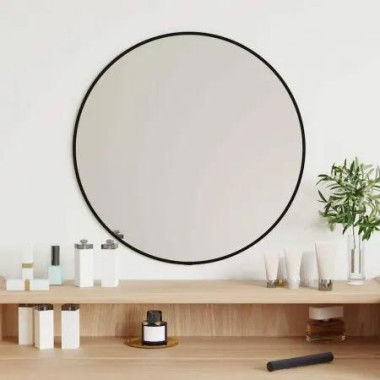 Wall Mirror Black Ã˜ 50 cm Round