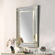 Detailed information about the product Wall Mirror MDF Construction Rectangular Shape Silver Colour