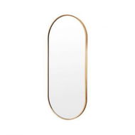 Detailed information about the product Wall Mirror Oval Aluminum Frame Bathroom 45 X 100cm GOLD