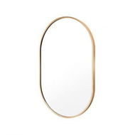 Detailed information about the product Wall Mirror Oval Aluminum Frame Bathroom 50 X 75cm GOLD