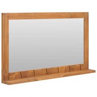 Detailed information about the product Wall Mirror With Shelf 100x12x60 Cm Solid Teak Wood