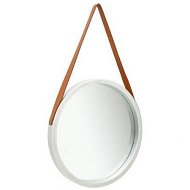 Detailed information about the product Wall Mirror With Strap 50 Cm Silver