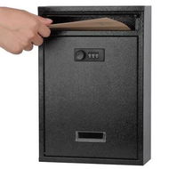 Detailed information about the product Wall Mount Mailbox, Mail Boxes with Combination Lock for Outside, Security Cash Key Letter Drop Box with Code for House Office School Black