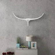 Detailed information about the product Wall Mounted Aluminium Bull Head Decoration Silver 72 cm