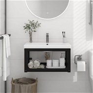 Detailed information about the product Wall-mounted Bathroom Washbasin Frame Black 59x38x31 Cm Iron