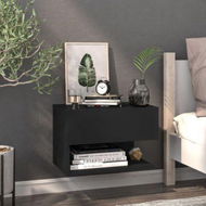 Detailed information about the product Wall-mounted Bedside Cabinet Black