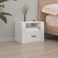 Detailed information about the product Wall-mounted Bedside Cabinet High Gloss White 50x36x40 Cm