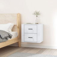 Detailed information about the product Wall-mounted Bedside Cabinet High Gloss White 50x36x47 Cm