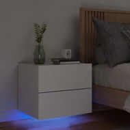 Detailed information about the product Wall-mounted Bedside Cabinet with LED Lights White