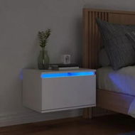 Detailed information about the product Wall-mounted Bedside Cabinet with LED Lights White