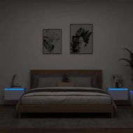 Detailed information about the product Wall-mounted Bedside Cabinets with LED Lights 2 pcs White