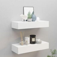 Detailed information about the product Wall-mounted Drawer Shelves 2 Pcs White 60x23.5x10cm MDF.