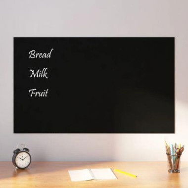 Wall-mounted Magnetic Board Black 100x60 Cm. Tempered Glass.