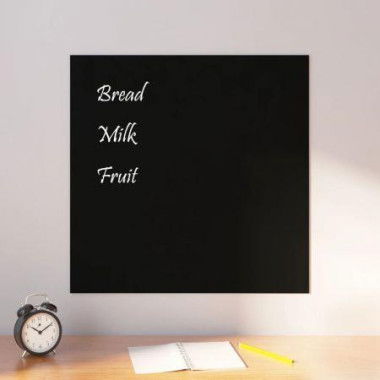 Wall-mounted Magnetic Board Black 60x60 Cm. Tempered Glass.