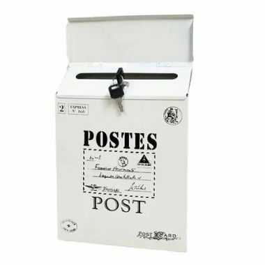 Wall Mounted Mailbox Suggestion Box Donation Box Newspaper Holder Box Letter Box For Office Outside House Yard Gate Color White