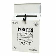 Detailed information about the product Wall Mounted Mailbox Suggestion Box Donation Box Newspaper Holder Box Letter Box For Office Outside House Yard Gate Color White