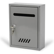 Detailed information about the product Wall Mounted Mailbox, Weatherproof Metal Mailbox with Secure Lock for Outdoor Use, Modern and Decorative Design Perfect for Home and Office (Grey)