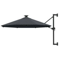 Detailed information about the product Wall-mounted Parasol With LEDs And Metal Pole 300 Cm Anthracite