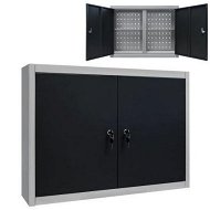 Detailed information about the product Wall Mounted Tool Cabinet Industrial Style Metal Grey And Black