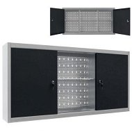 Detailed information about the product Wall Mounted Tool Cabinet Industrial Style Metal Grey And Black