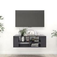 Detailed information about the product Wall-Mounted TV Cabinet Grey 102x35x35 Cm Engineered Wood