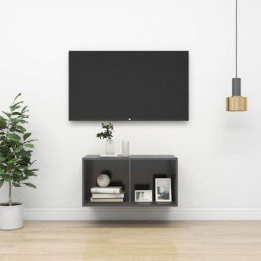 Wall-mounted TV Cabinet Grey 37x37x72 Cm Engineered Wood