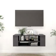 Detailed information about the product Wall-Mounted TV Cabinet High Gloss Grey 102x35x35 cm Engineered Wood