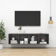 Detailed information about the product Wall-mounted TV Cabinet High Gloss Grey 37x37x142.5 Cm Engineered Wood.