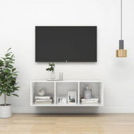 Detailed information about the product Wall-mounted TV Cabinet High Gloss White 37x37x107 Cm Engineered Wood