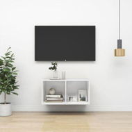 Detailed information about the product Wall-mounted TV Cabinet High Gloss White 37x37x72 Cm Engineered Wood