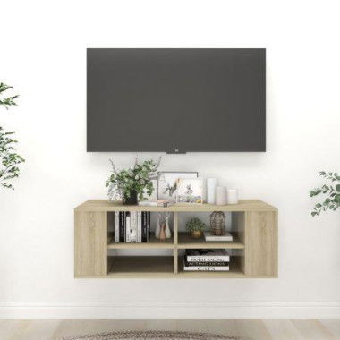 Wall-Mounted TV Cabinet Sonoma Oak 102x35x35 Cm Engineered Wood