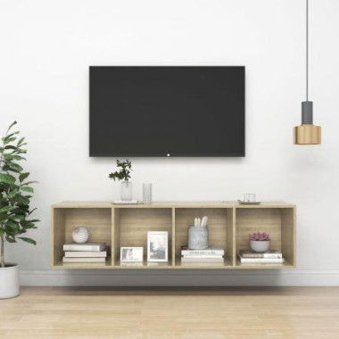 Wall-mounted TV Cabinet Sonoma Oak 37x37x142.5 Cm Engineered Wood.