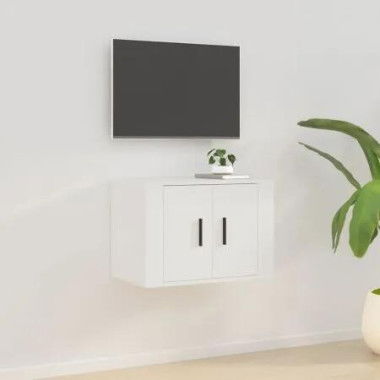 Wall Mounted TV Cabinet White 57x34.5x40 cm