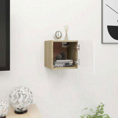 Wall-mounted TV Cabinet White And Sonoma Oak 30.5x30x30 Cm.