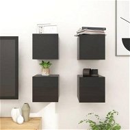 Detailed information about the product Wall-mounted TV Cabinets 4 Pcs High Gloss Black 30.5x30x30 Cm.