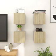 Detailed information about the product Wall Mounted TV Cabinets 4 pcs Sonoma Oak 30.5x30x30 cm