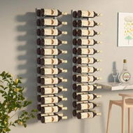 Detailed information about the product Wall Mounted Wine Rack for 24 Bottles 2 pcs White Iron