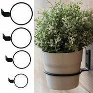 Detailed information about the product Wall Mounting Flower Pot Holder Ring Planters Rack Railing Outdoor Decor Office 4 Inch